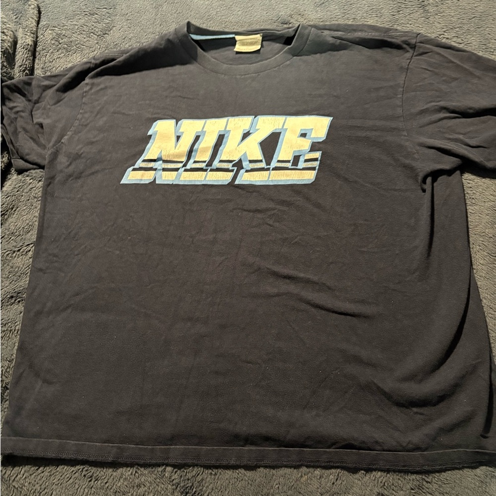 Unisex Nike Blue Tee with White and Light Blue Logo on front